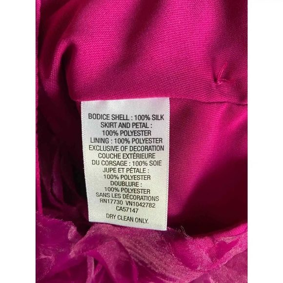 Maroon burgundy neiman Marcus marchesa dress size 8 sleeveless flower petals - Picture 6 of 9